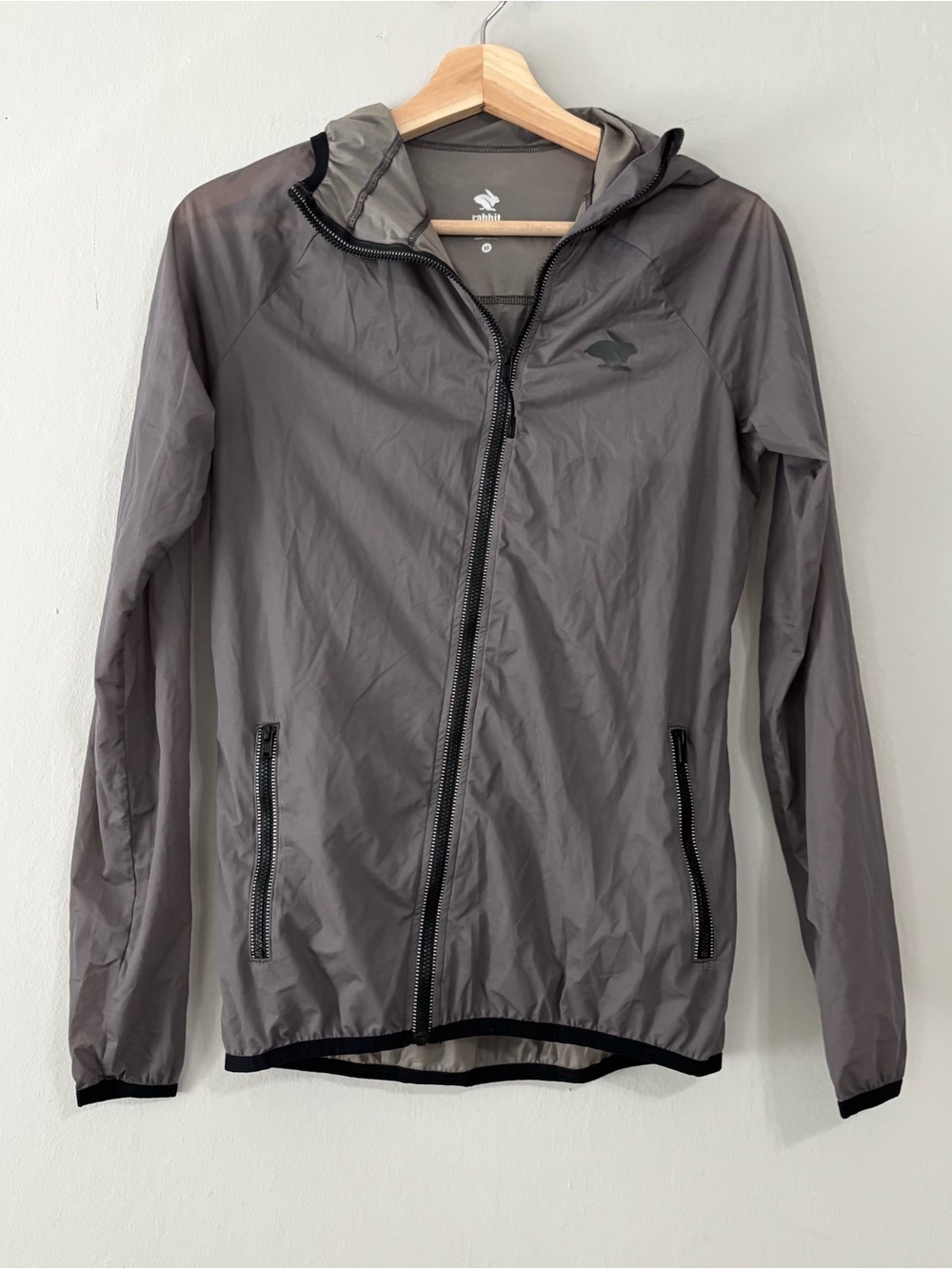 Rabbit Grey Windbreaker Style Full Zip Athletic Jacket